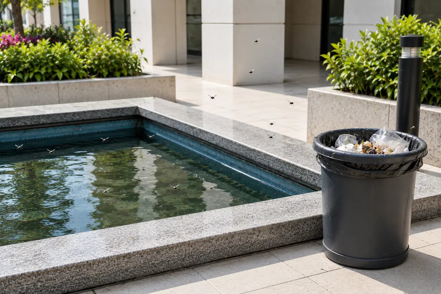 Flying Insects Around Waste Areas